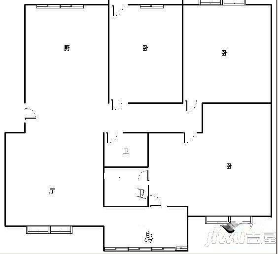 丽江村小区3室2厅2卫户型图