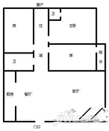 公安局长湖生活区3室2厅1卫户型图