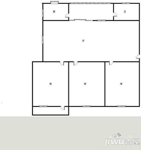 公安局长湖生活区3室2厅1卫户型图