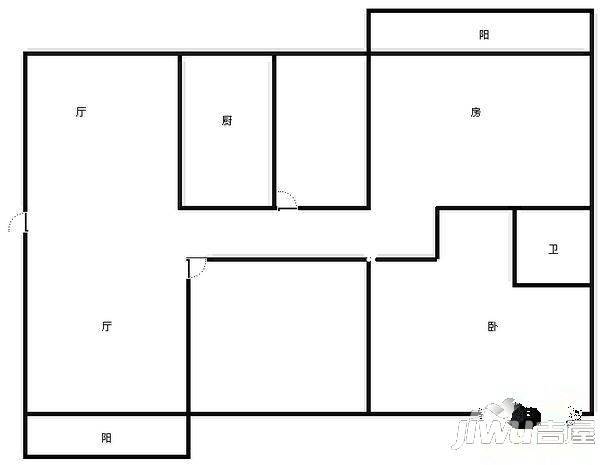 公安局长湖生活区3室2厅1卫户型图