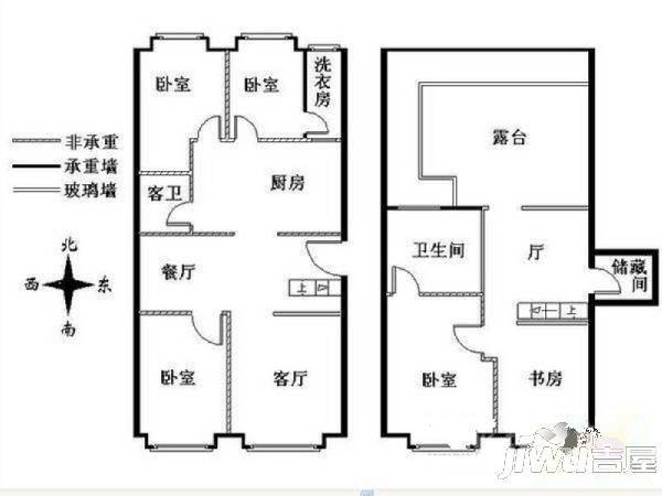 公安局长湖生活区3室2厅1卫户型图