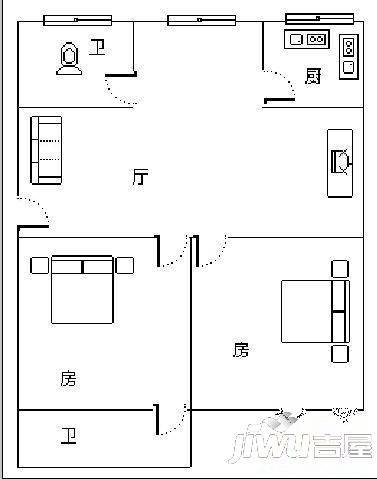 新竹小区3室2厅2卫户型图