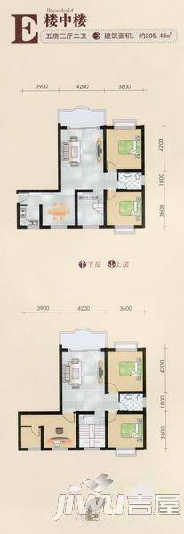 隆新花园4室2厅2卫户型图