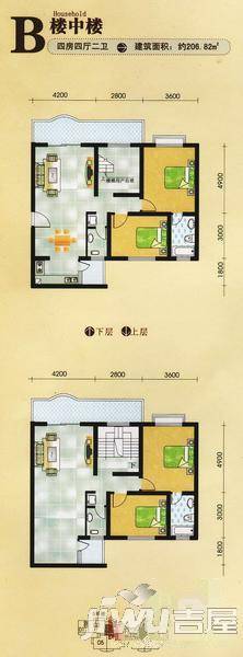 隆新花园4室2厅2卫户型图