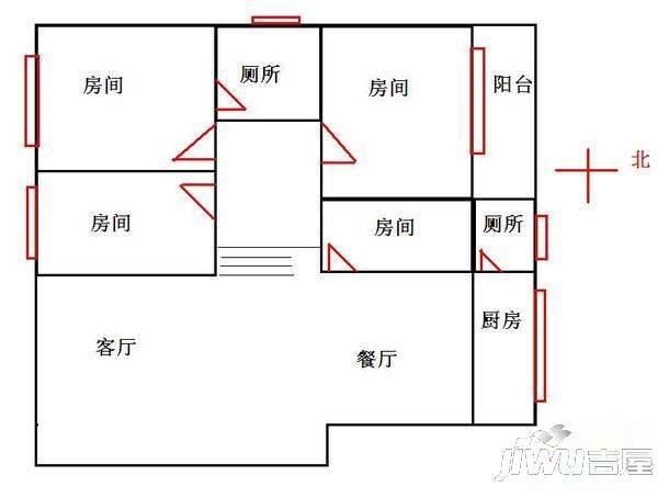 亿利城3室2厅1卫户型图