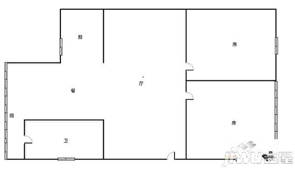 新阳路单位房(制药厂生活区)3室2厅1卫户型图