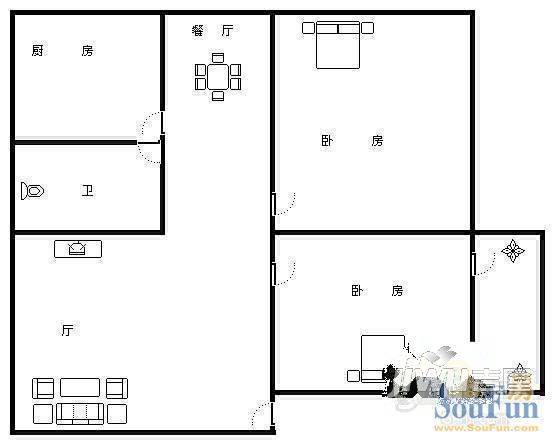 荣和花园3室2厅2卫户型图