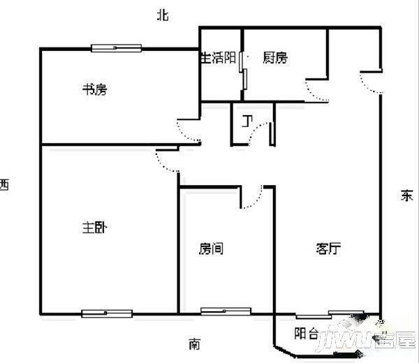 荣和花园3室2厅2卫户型图