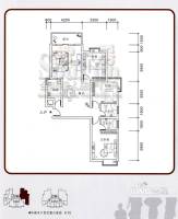 A派公馆3室2厅2卫117㎡户型图