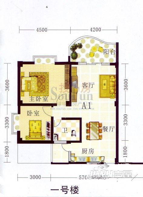 山水方园2室2厅0卫103.1㎡户型图