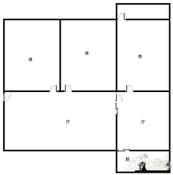 新竹路气象小区3室2厅2卫户型图