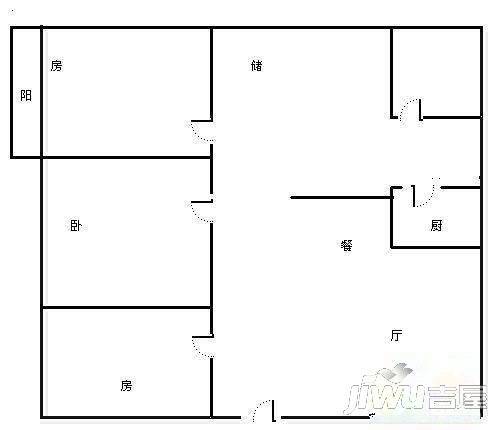 新竹路气象小区3室2厅2卫户型图