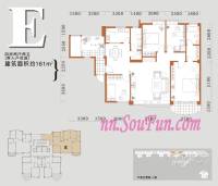 南湖国际广场4室2厅2卫161㎡户型图