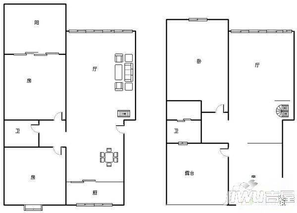 望仙坡3室2厅2卫户型图