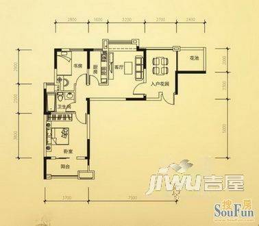 望仙坡3室2厅2卫户型图