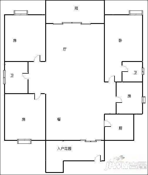 德瑞花园3室2厅2卫户型图