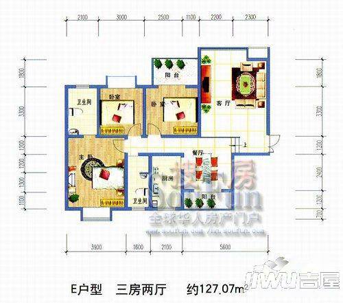 永凯春晖花园3室2厅2卫户型图