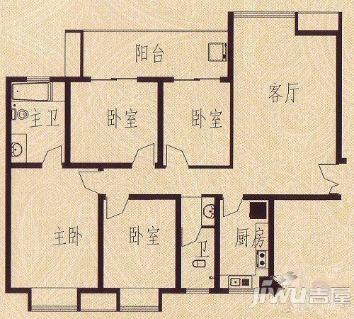 永凯春晖花园3室2厅2卫户型图