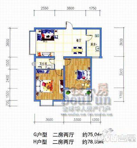 永凯春晖花园3室2厅2卫户型图