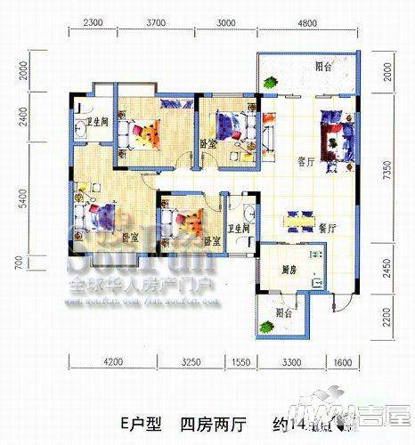 永凯春晖花园3室2厅2卫户型图