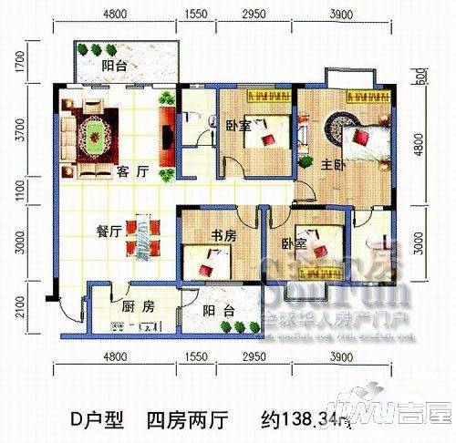 永凯春晖花园3室2厅2卫户型图