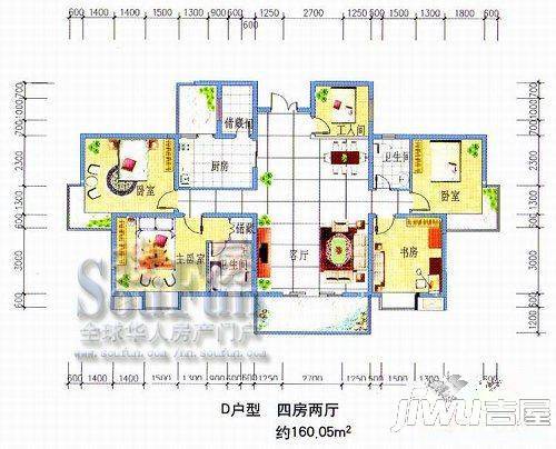 永凯春晖花园3室2厅2卫户型图