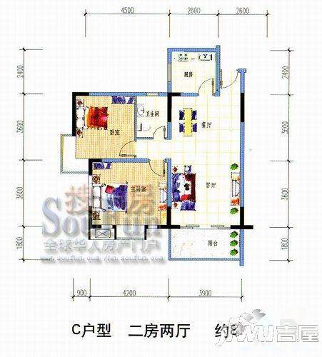 永凯春晖花园3室2厅2卫户型图