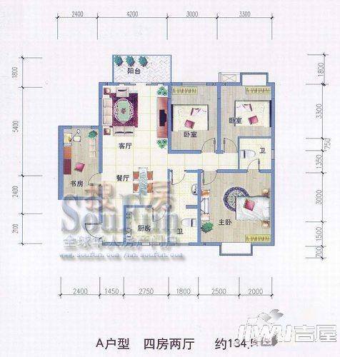 永凯春晖花园3室2厅2卫户型图