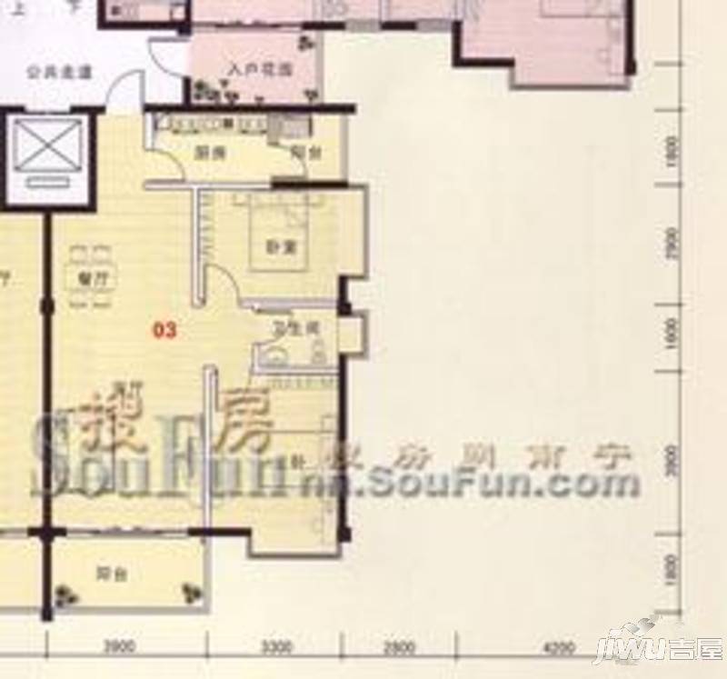 同和华彩上湾3室2厅2卫118.6㎡户型图