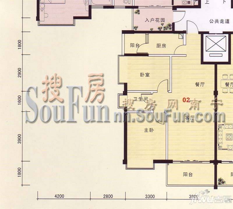 同和华彩上湾3室2厅2卫118.6㎡户型图