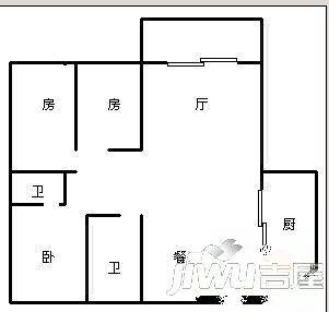 邕江时代广场2室2厅1卫83㎡户型图