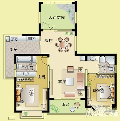 南博湾花园3室2厅2卫138.6㎡户型图