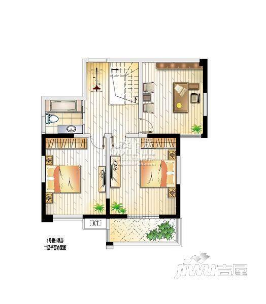 府西花园3室0厅1卫65㎡户型图