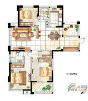 府西花园3室2厅2卫139.8㎡户型图