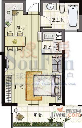 九洲花园3室2厅1卫110㎡户型图