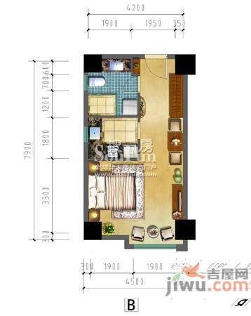 新城尚东区1室2厅2卫115㎡户型图