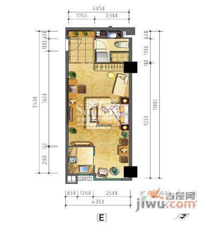 新城尚东区1室2厅2卫115㎡户型图