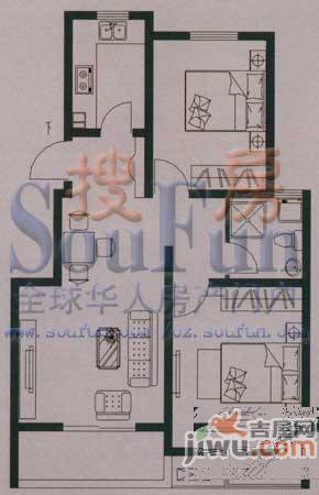 新城长岛2室2厅1卫79.3㎡户型图