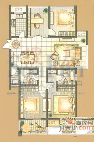 青山湾2室2厅1卫90.3㎡户型图