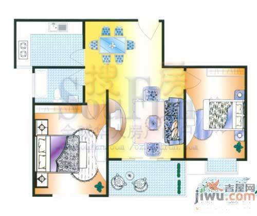 绿园爱舍2室2厅1卫户型图