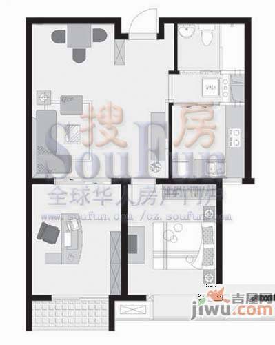 怀德名园3室2厅1卫105㎡户型图