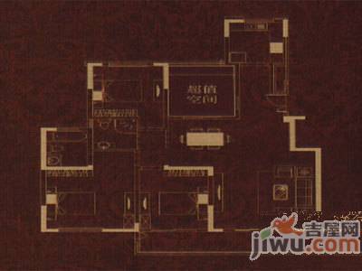 新龙花苑3室2厅1卫户型图