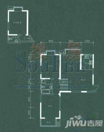 翡翠湾花园3室2厅2卫105㎡户型图