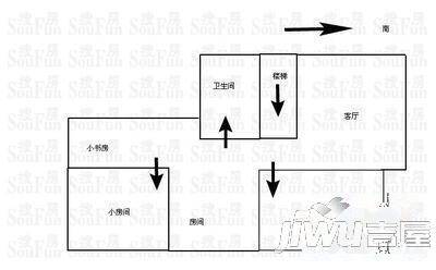 圩墩新村2室2厅1卫户型图