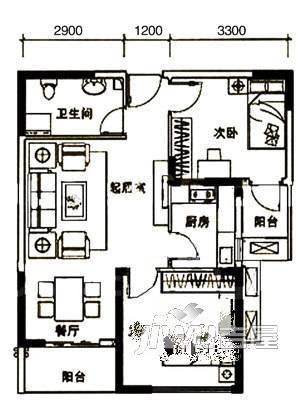 圩墩新村2室2厅1卫户型图