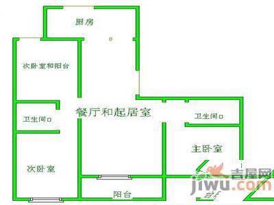 新龙花苑3室2厅1卫户型图