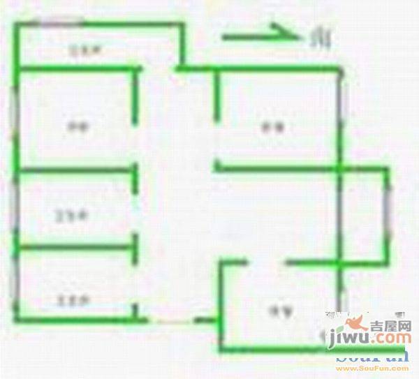 四季新城南苑3室1厅2卫户型图