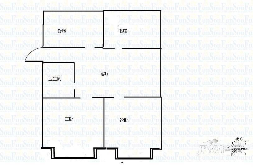 锦绣东苑3室2厅1卫户型图