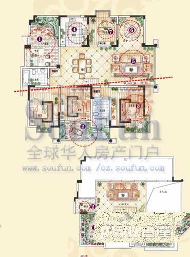 香树湾福园3室2厅1卫113㎡户型图