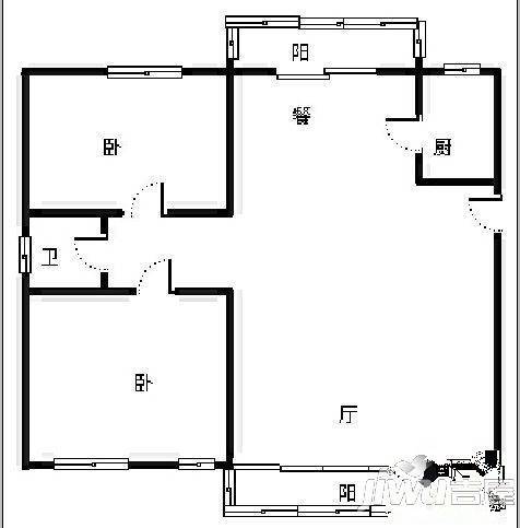 丰乐公寓5室1厅3卫208㎡户型图